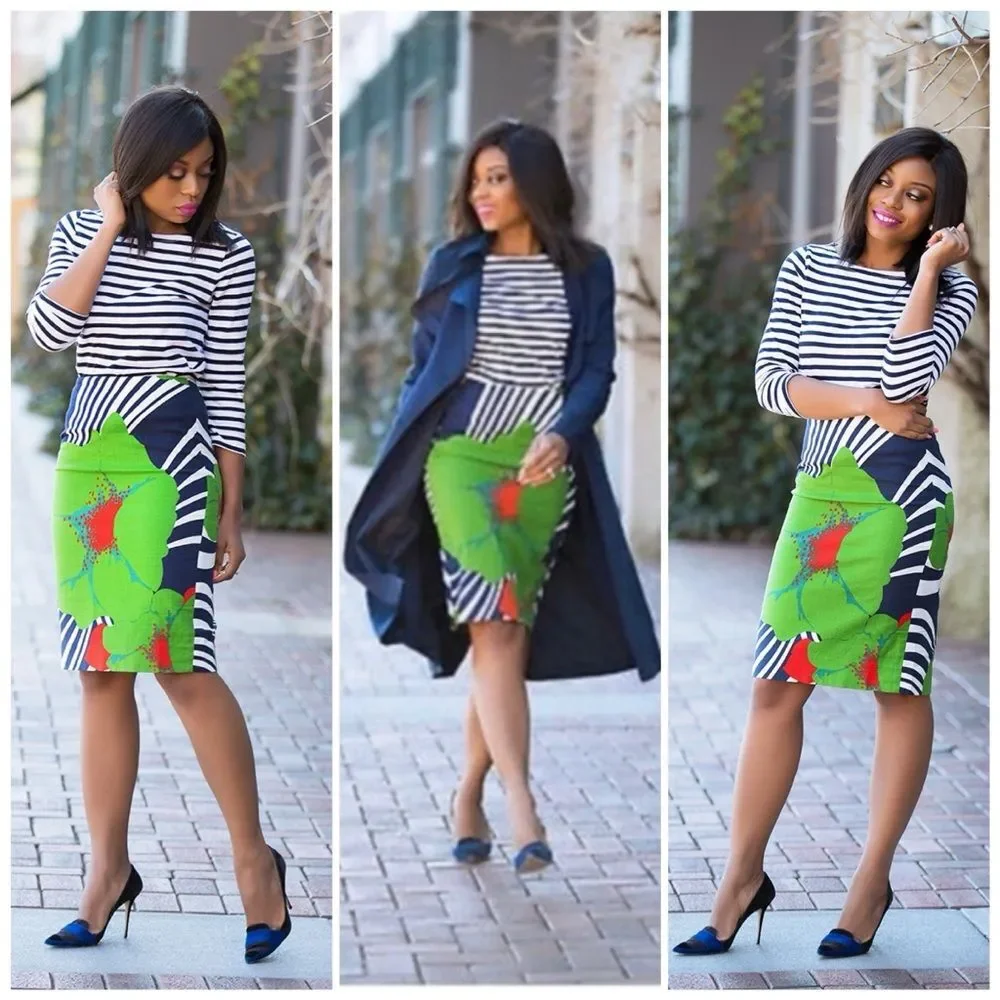 J. Crew Ratti Floral Stripes Grass Cloth Pencil Skirt